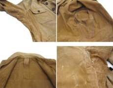 画像5: 1940's French Work Cotton Canvas Hunting Jacket　BEIGE　size M (5)