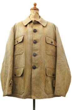 画像8: 1940's French Work Cotton Canvas Hunting Jacket　BEIGE　size M (8)