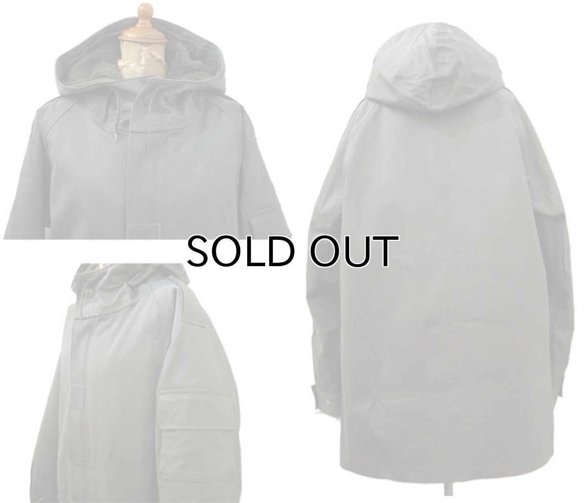 画像2: French Military F-2 Hooded Coat with Lining　Dead Stock　OLIVE　size M - L (表記 88L) (2)