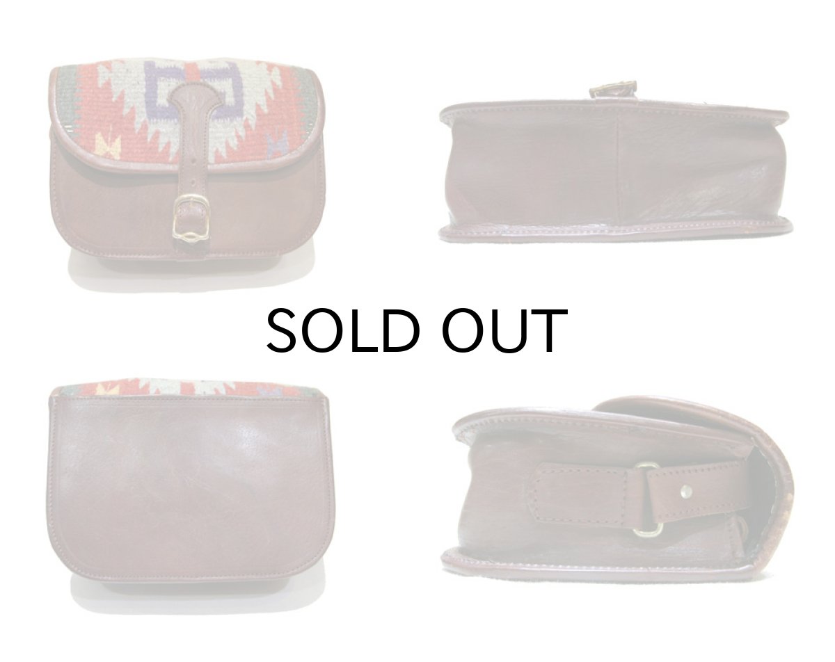 画像3: Kilim x Leather Shoulder Bag　BROWN (3)