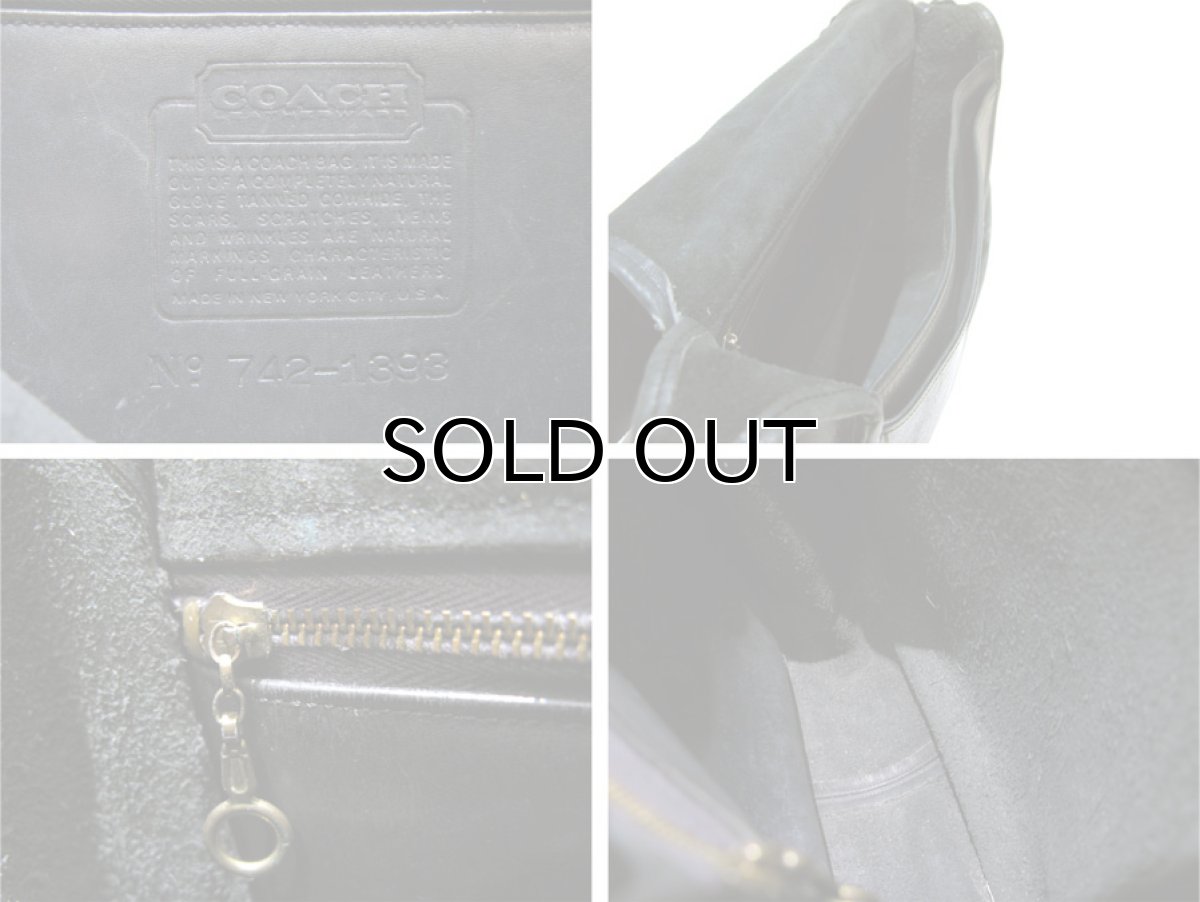 画像5: 1980-90's OLD Coach Leather Shoulder Bag 　BLACK (5)