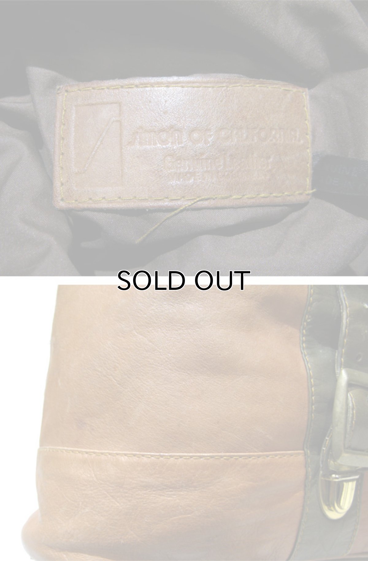 画像4: "SIMON OF CALIFORNIA" Two-Tone Leather Shoulder Bag　Brown / Green (4)