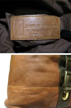 画像4: "SIMON OF CALIFORNIA" Two-Tone Leather Shoulder Bag　Brown / Green (4)