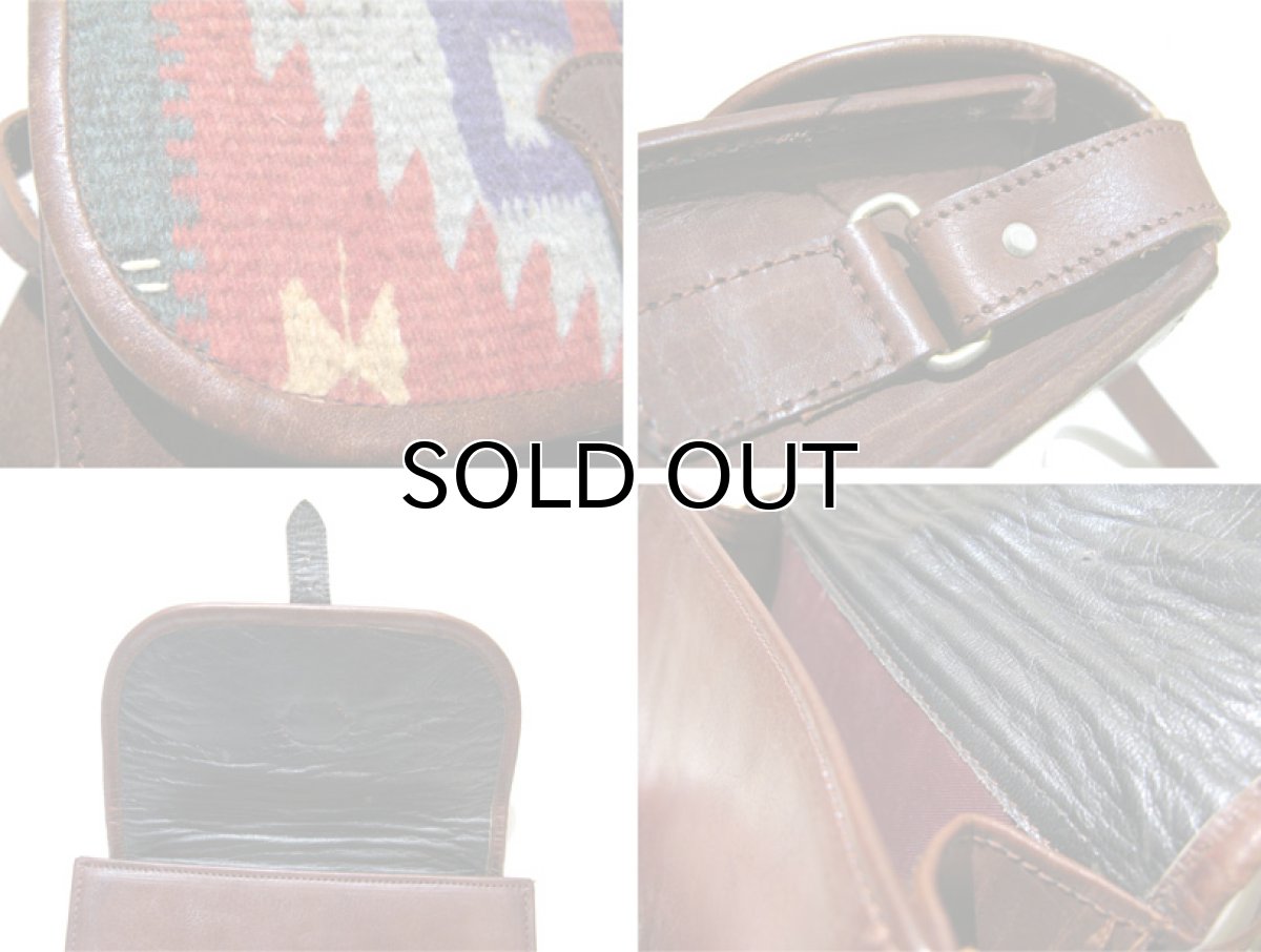 画像4: Kilim x Leather Shoulder Bag　BROWN (4)