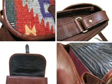 画像4: Kilim x Leather Shoulder Bag　BROWN (4)