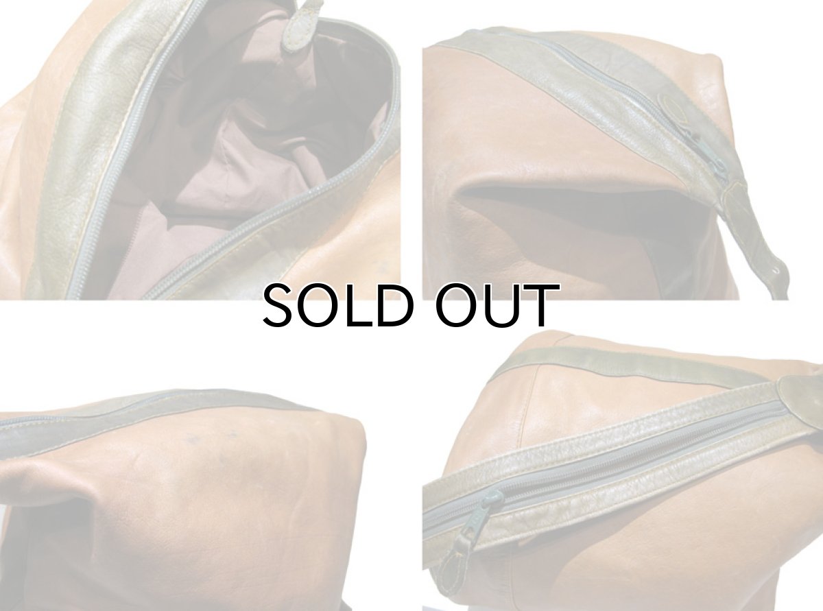 画像6: "SIMON OF CALIFORNIA" Two-Tone Leather Shoulder Bag　Brown / Green (6)