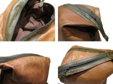 画像6: "SIMON OF CALIFORNIA" Two-Tone Leather Shoulder Bag　Brown / Green (6)