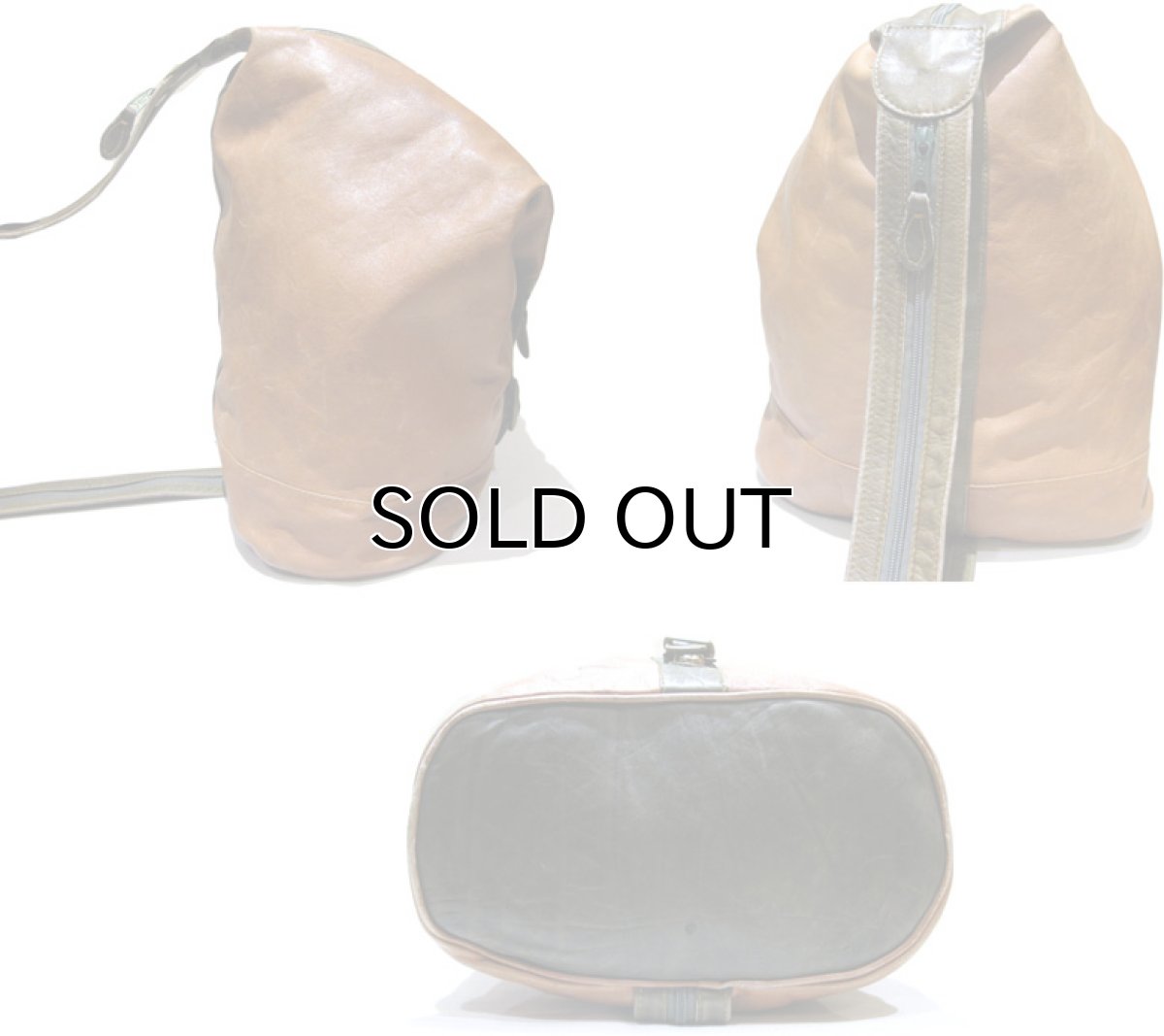 画像3: "SIMON OF CALIFORNIA" Two-Tone Leather Shoulder Bag　Brown / Green (3)