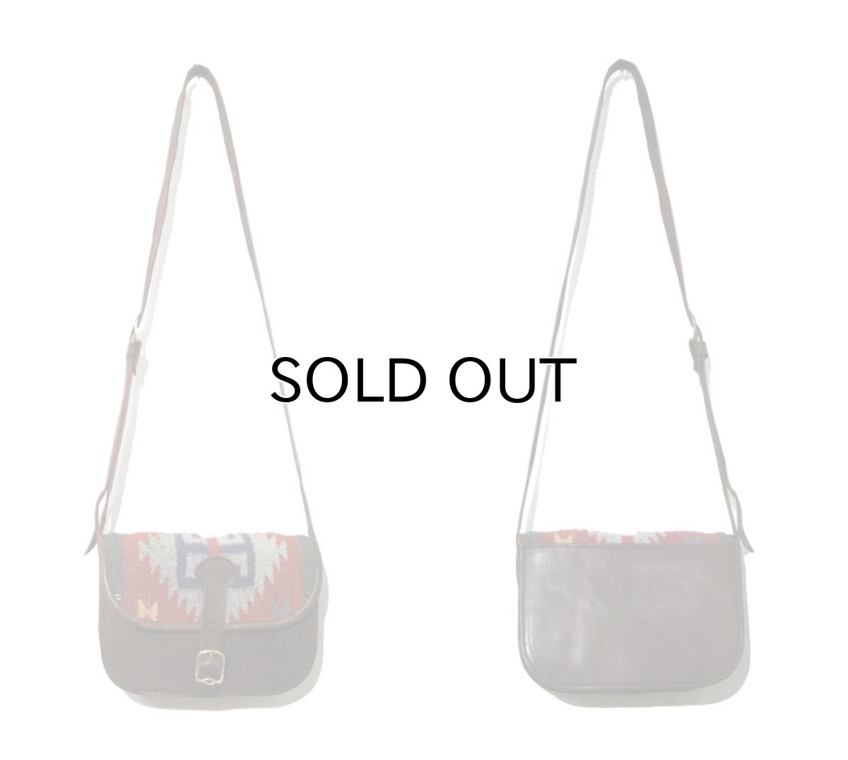 画像2: Kilim x Leather Shoulder Bag　BROWN (2)