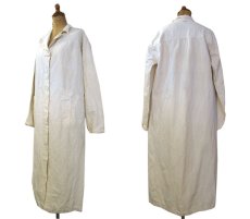 画像2: 1950's French Military Linen Hospital Coat　Dead Stock one-washed　Natural　size XS (2)