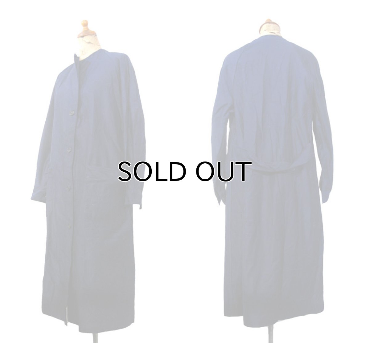 画像2: 1950's Italian Military Moleskin Collarless Coat　Dead Stock　NAVY　size S (2)