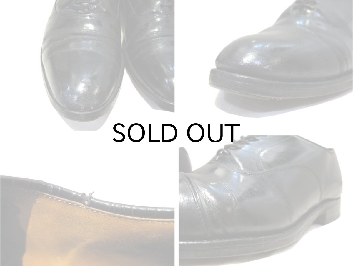 画像4: Johnston & Murphy Straight Tip Leather Shoes -made in USA-　BLACK　size 9 (約27 cm) (4)