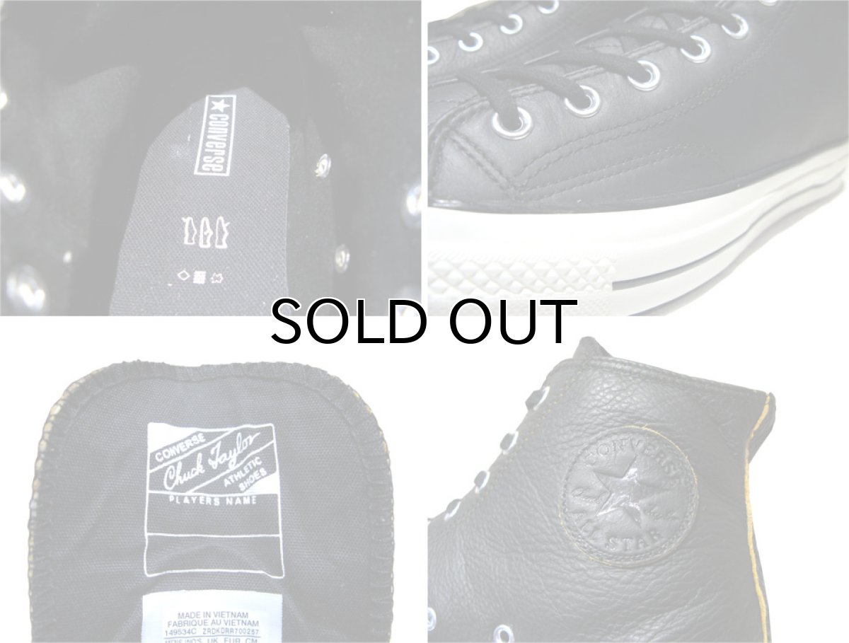 画像5: NEW Converse "First String" Hi-Cut Leather Sneaker　Black / White　size 10 (5)