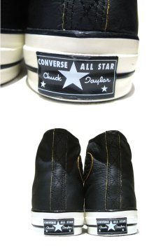 画像4: NEW Converse "First String" Hi-Cut Leather Sneaker　Black / White　size 10 (4)