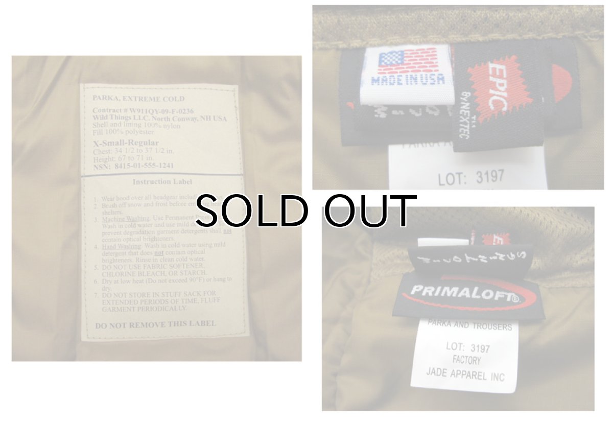 画像3: USMC "WILD THINGS TACTICAL" Level7 High Loft Jacket Dead Stock  size X-SMALL-REGULAR (3)