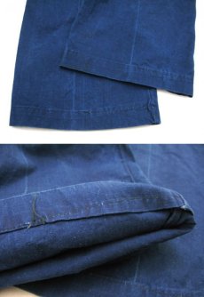 画像6: 1930-40's French Indigo Cotton Linen Trousers　Indigo Blue　size w 36 ~ 38 inch (6)