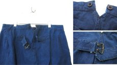 画像3: 1930-40's French Indigo Cotton Linen Trousers　Indigo Blue　size w 36 ~ 38 inch (3)