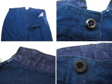 画像4: 1930-40's French Indigo Cotton Linen Trousers　Indigo Blue　size w 36 ~ 38 inch (4)