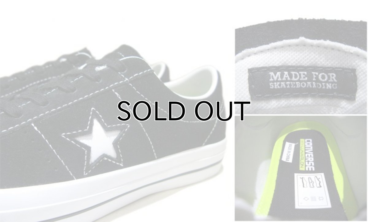 画像5: NEW CONVERSE "ONE STAR" Suede Skate Shoes Black / White size 7 (5)
