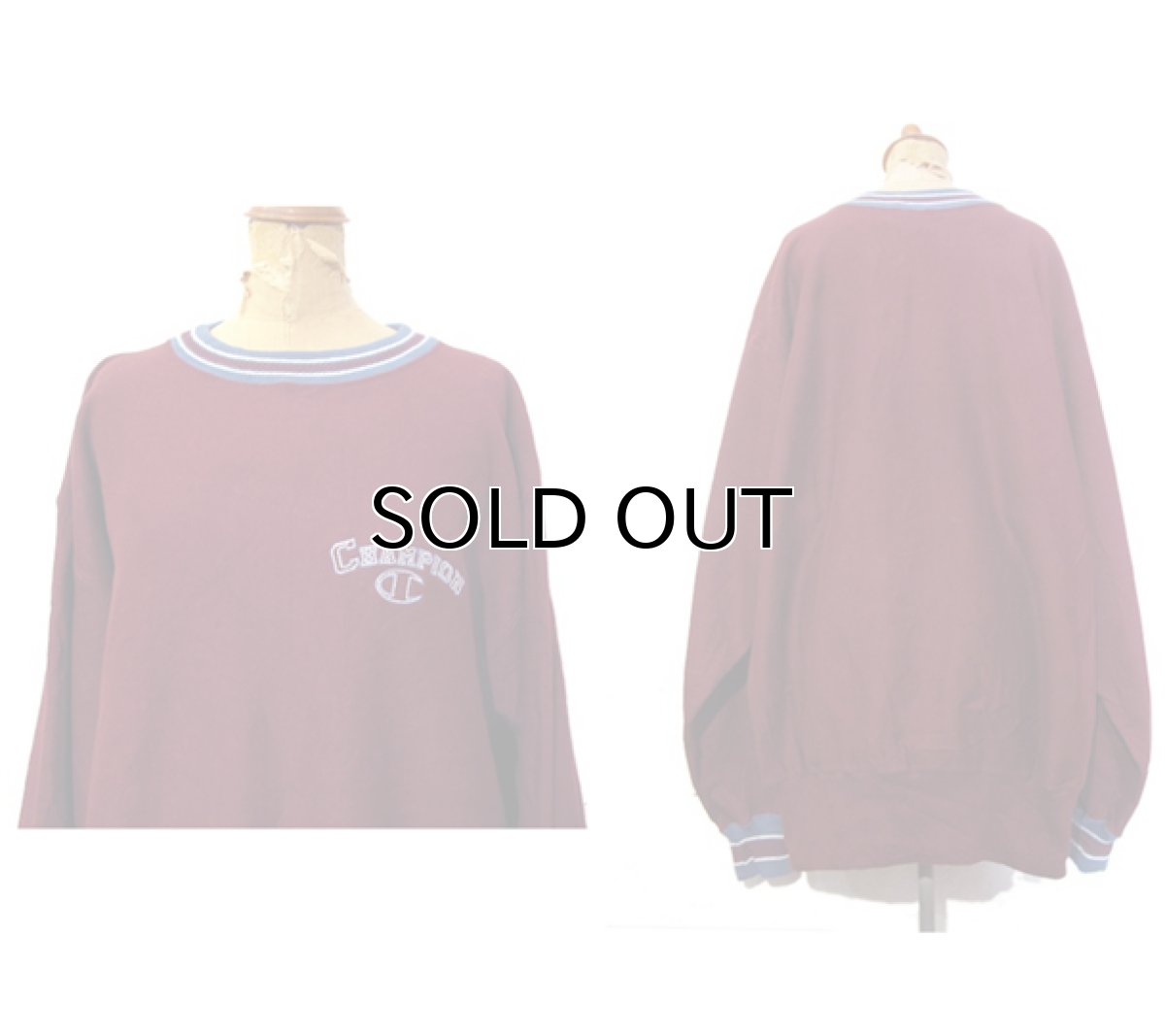 画像2: 1990's Champion Reverse Weave Trim Sweat Shirts -Dead Stock- Burgundy size 2XL (表記XXL) (2)