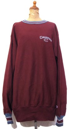 画像1: 1990's Champion Reverse Weave Trim Sweat Shirts -Dead Stock-　Burgundy　size 2XL (表記XXL) (1)