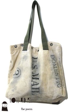 画像1: " Note and Pen "retouch" Tote Bag  -OLD US MAIL BAG-　NATURAL / STENCIL (1)