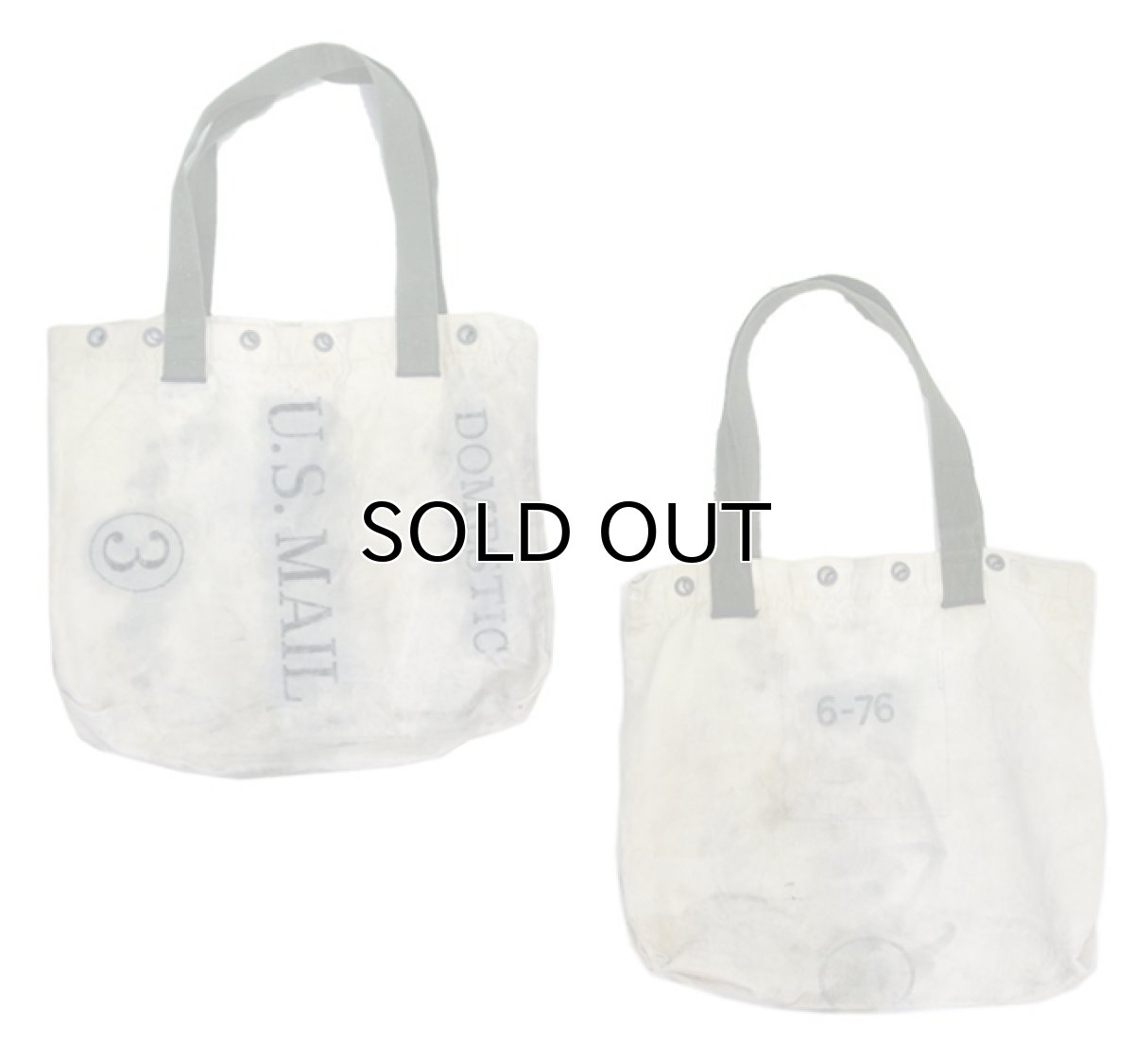 画像2: " Note and Pen "retouch" Tote Bag  -OLD US MAIL BAG- NATURAL / STENCIL (2)