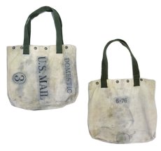 画像2: " Note and Pen "retouch" Tote Bag  -OLD US MAIL BAG-　NATURAL / STENCIL (2)