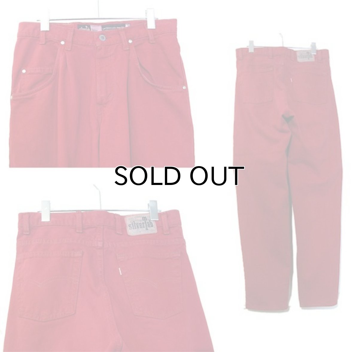 画像2: 1990's Levi's "Silver Tab" BAGGY Tuck Denim Pants　Red　size w 32 inch (表記 31 x 30) (2)