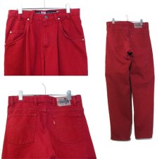 画像2: 1990's Levi's "Silver Tab" BAGGY Tuck Denim Pants　Red　size w 32 inch (表記 31 x 30) (2)