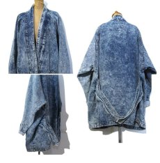 画像2: 1980's~ "STEFANO" Chemical Wash Denim Design Coat　Blue Denim　size XL~ (表記24 1/2) (2)