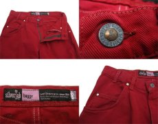 画像4: 1990's Levi's "Silver Tab" BAGGY Tuck Denim Pants　Red　size w 32 inch (表記 31 x 30) (4)