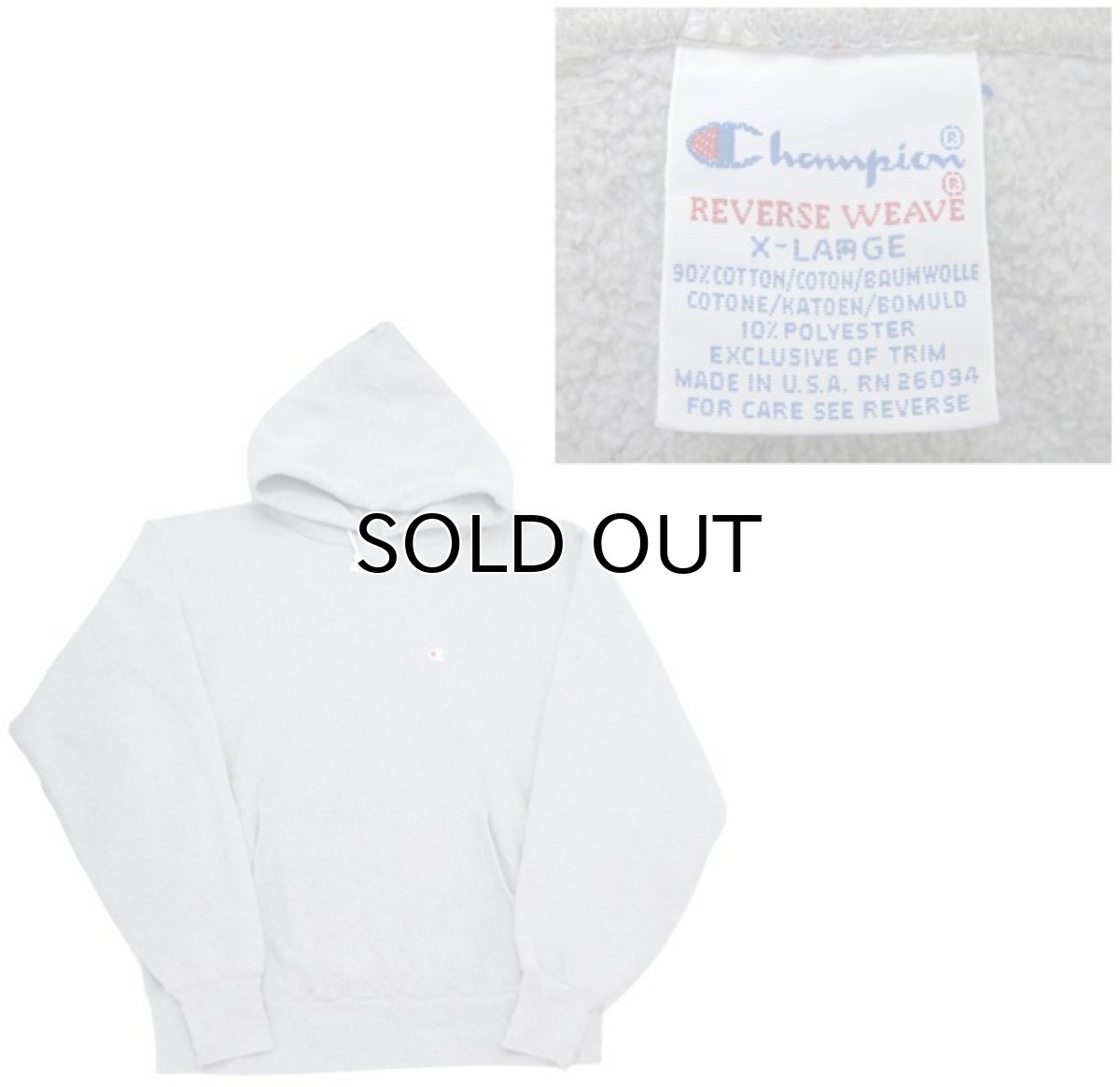 画像3: 1990's "Champion" Reverse Weave Sweat Parka  made in USA GREY size XL (表記XL) (3)