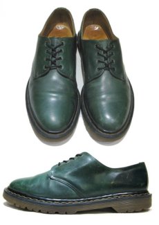 画像2: "Dr.Martins" 4-Hole Leather Shoes  made in ENGLAND　GREEN　size UK 9 (28cmぐらい) (2)