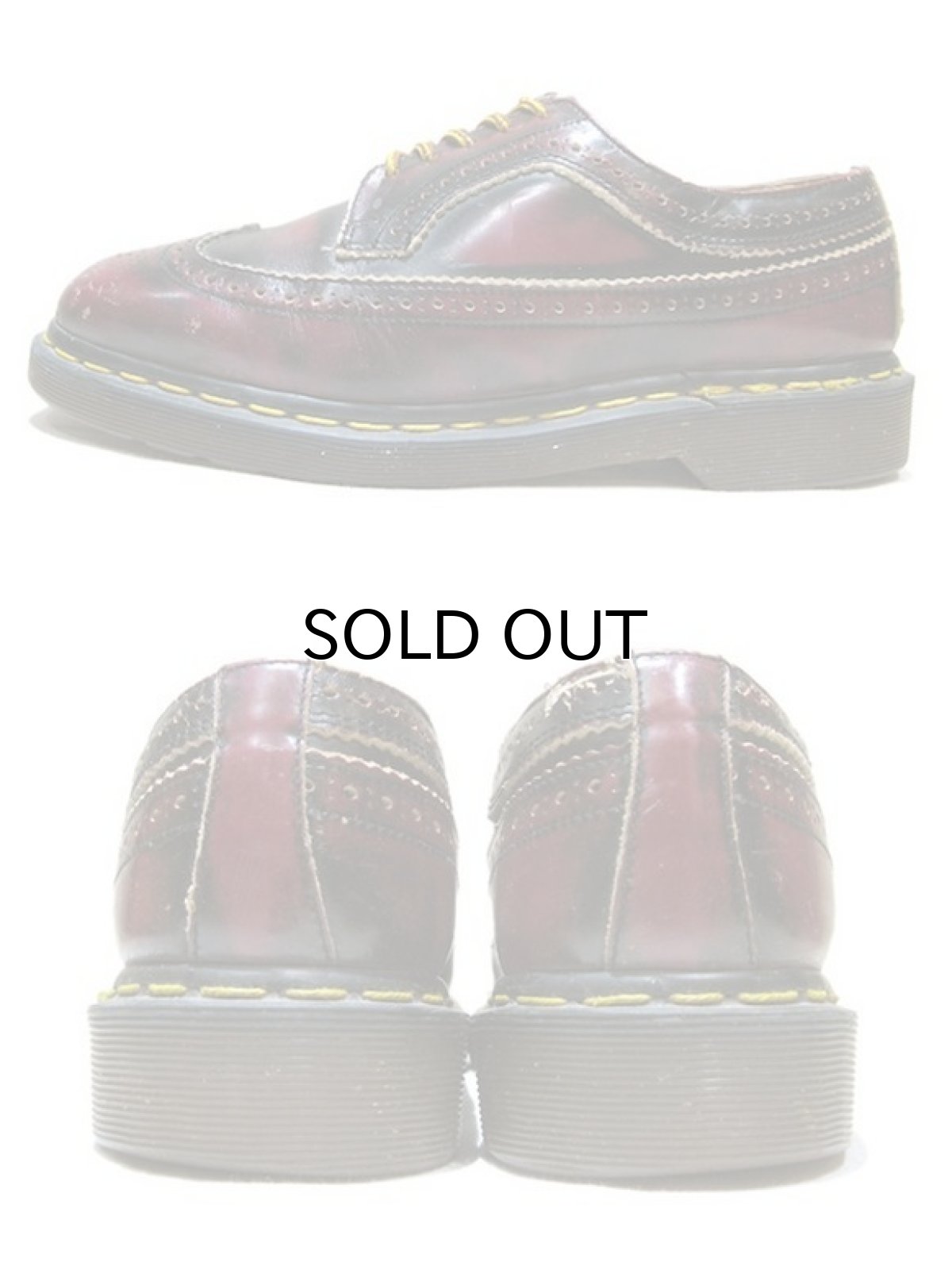 画像2: "Dr.Martins" 5-Hole Wing Tip Leather Shoes  made in ENGLAND BURGUNDY size UK 8 (27cmぐらい) (2)