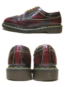 画像2: "Dr.Martins" 5-Hole Wing Tip Leather Shoes  made in ENGLAND　BURGUNDY　size UK 8 (27cmぐらい) (2)