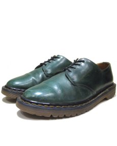 画像1: "Dr.Martins" 4-Hole Leather Shoes  made in ENGLAND　GREEN　size UK 9 (28cmぐらい) (1)