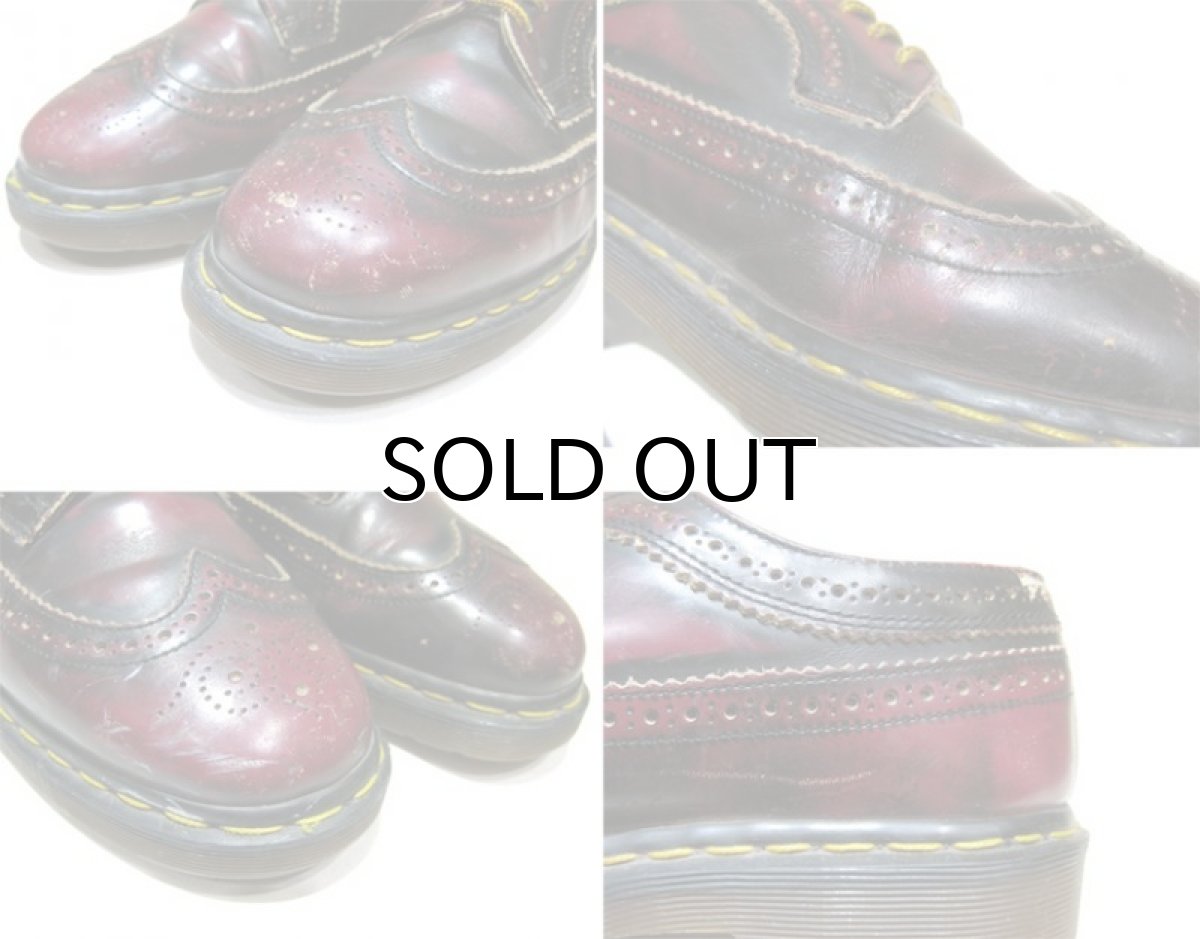 画像4: "Dr.Martins" 5-Hole Wing Tip Leather Shoes  made in ENGLAND BURGUNDY size UK 8 (27cmぐらい) (4)