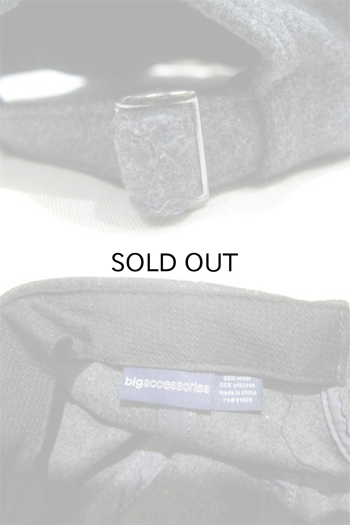 画像4: 6-Panel Wool/Viscose Cap Charcoal Grey Free Size (4)