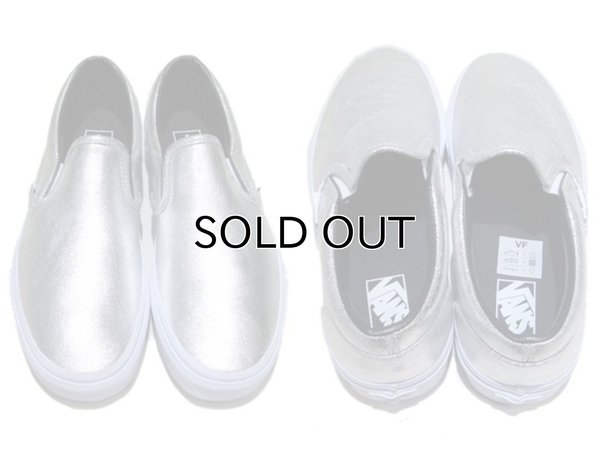 画像3: NEW "VANS" Metallic Leather Slip-On Sneaker　SILVER　size 10 (28cm) (3)