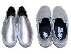 画像3: NEW "VANS" Metallic Leather Slip-On Sneaker　SILVER　size 10 (28cm) (3)