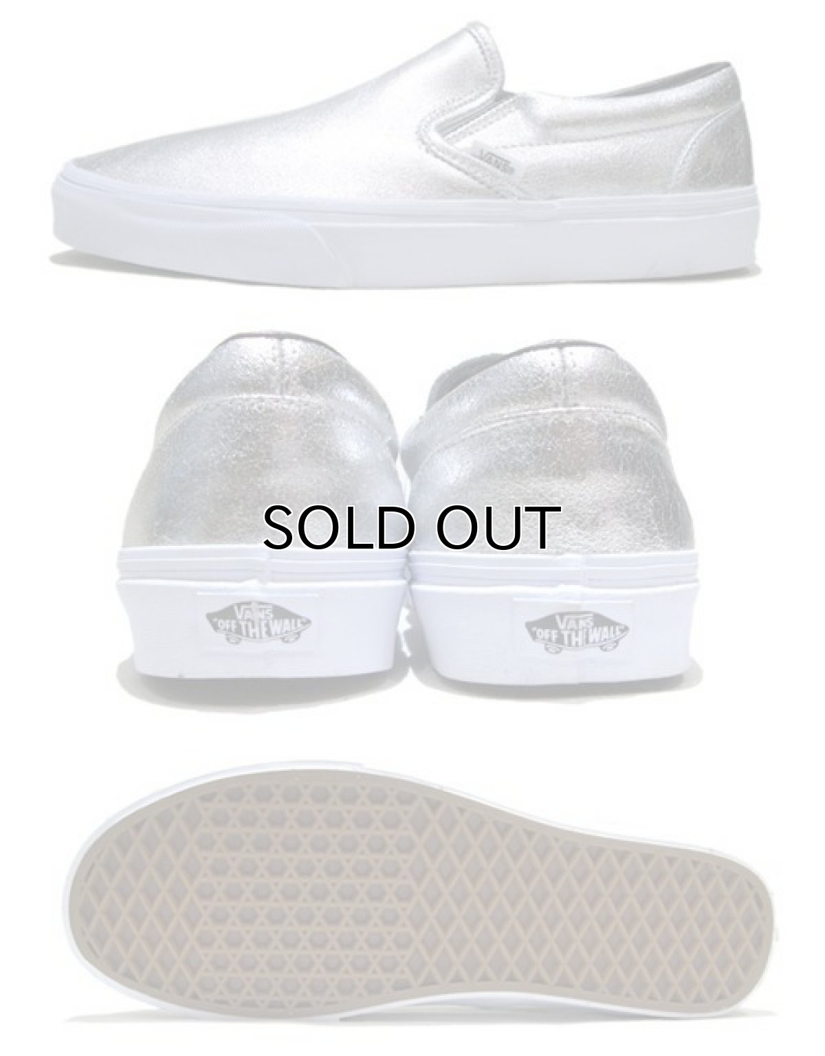画像2: NEW "VANS" Metallic Leather Slip-On Sneaker　SILVER　size 10 (28cm) (2)