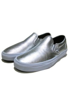 画像1: NEW "VANS" Metallic Leather Slip-On Sneaker　SILVER　size 10 (28cm) (1)