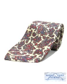 画像1: OLD "MARK & FORE STRIKE" Paisley Pattern Regular Tie　color : Light Beige (1)