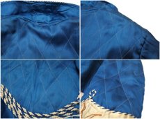 画像5: 1950's Souvenir Satin Gown　BLUE / NATURAL　size M-L (表記なし) (5)