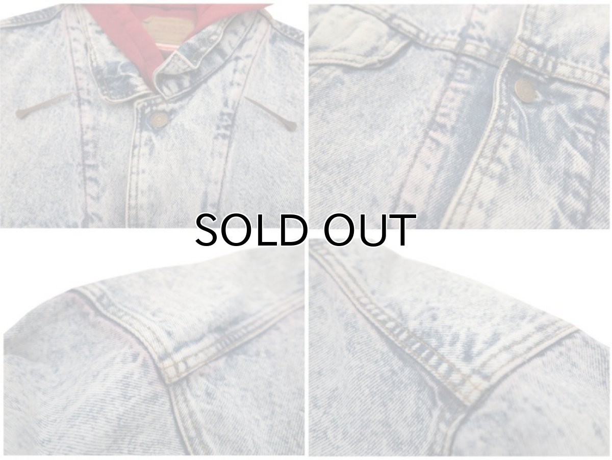 画像6: 1990's Levi's "75076" Chemical Wash Denim Jacket with Sweat  made in CANADA　Blue　size XL (表記 L) (6)
