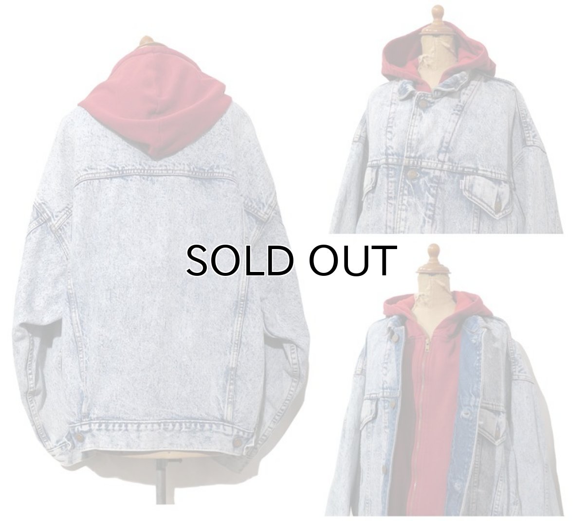 画像2: 1990's Levi's "75076" Chemical Wash Denim Jacket with Sweat  made in CANADA　Blue　size XL (表記 L) (2)