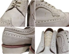 画像6: "Dr.Martins" 5-Hole Wing Tip Canvas/Suede Shoes　Light Beige　size UK 9 (28cmぐらい) (6)
