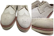 画像4: "Dr.Martins" 5-Hole Wing Tip Canvas/Suede Shoes　Light Beige　size UK 9 (28cmぐらい) (4)