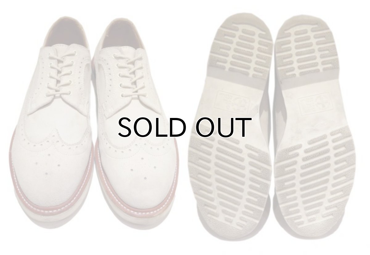 画像3: "Dr.Martins" 5-Hole Wing Tip Canvas/Suede Shoes Light Beige size UK 9 (28cmぐらい) (3)